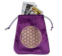 Tarot de almacenamiento de terciopelo con cordones para entusiastas Tarots Tarot Tarot Almacenamiento para runas y joyas, regalo de viaje, , Navidad, Purple, flower of life, Unisex