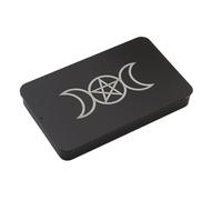 Tarot Deck Box - Portatarjetas, almacenamiento místico | Caja Oracle de madera para tarjetas del tarot, contenedor de adivinación de brujería, organizador espiritual portátil para viajes, oficina
