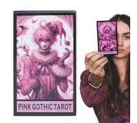 Tarot Deck Cards, 78 Portable Oracle Set, Mysterious Compact Divination Tool, Reusable Insight Kit, Psychological Board Accessory, for Future Past Beginners Enthusiasts Adults Teens Home Studio