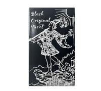Tarot Deck - Cartas de tarot negras clásicas para adultos para principiantes, versión en inglés con herramientas de adivinación, guía de lectura, juego de cartas para el hogar, meditación, app