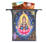 Tarot Deck Storage Bag,Soft Velvet Drawstring Pouch for Oracle and Crystal | Bolsa de tarot con cordón de 18 x 13 cm, terciopelo impreso de doble cara, protección contra arañazos