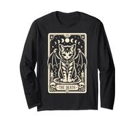 Tarot Gato Muerte Gótico Oculto Tarjeta Arte Bat Wing Mujeres Niñas Manga Larga