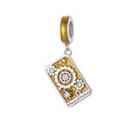 Tarot - La Rueda De La Fortuna Charm Colgante De Plata De Ley 925 Charm Se Adapta A La Pulsera Pandora, SCC3142