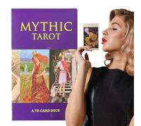 Tarot mítico - Baraja de 78 hojas de cartas de tablero de fiesta, kit completo de adivinación en inglés, guía fácil de leer incluida, herramienta de adivinación para principiantes para estudiantes