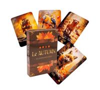 Tarot Oracle Cards - Juego de mesa de Autumn Golden Golden Sunshine Juego completo de 36 cartas 2 Instrucción Carrds | Misteriosa Tarjeta de adivinación psicológica para una visión futura y pasada, cr