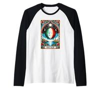 Tarot siciliano carta con luna italiana en sicilia Camiseta Manga Raglan