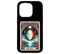 Tarot siciliano carta con luna italiana en sicilia Carcasa para iPhone 15 Pro