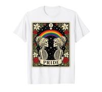 Tarot Skeleton Lesbian Pride LGBTQ Equal Rights Transgender Camiseta gráfica económica, Hombre, Blanco, L