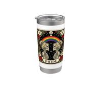 Tarot Skeleton Lesbian Pride LGBTQ Equal Rights Transgender Vaso térmico de acero inoxidable de doble pared