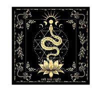 Tarot Spread - Servilleta de mesa de dragón serpiente dorada, suministros de brujería, bolsa de cartas de tarot, mantel de adivinación, tela de decoración espiritual de dragón celta para decoración