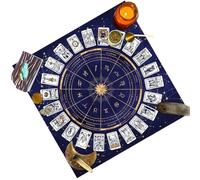 Tarot Table Cloth, Witch Tarot Mat, Velvet Square Divination Tablecloth, Compact Heavy Duty Design Soft Astrological Altar Pad with Mystical for Rituals, Spells and Oracle Readings