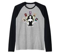 Tarot Tarjeta Mujer Oculta Mística Esoteric brujería Espiritual Camiseta Manga Raglan