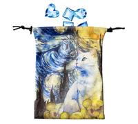 Tarot Tarot Tarot bolsa de almacenamiento de dados con cordón de 13 x 18 cm | Bolsa de transporte de joyas para entusiastas del tarot, seguro para cartas y mazos de oráculo, b, Refer to