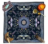 Tarot-Tuch, Tarot-Tischdecke, Samttischdecke 19,68 x 19,68 Zoll Alter Tuch | Tarot-Zubehör, Mondphasen-Schmetterlings-Sonnenmuster, Witchery Supplies Kissen für Tarot-Karte
