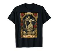 Tarot Vintage de Terror para Halloween de Frankenstein y Bride Lovers Camiseta