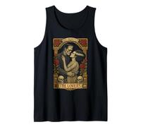 Tarot Vintage de Terror para Halloween de Frankenstein y Bride Lovers Camiseta sin Mangas