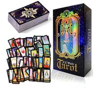 TarotCard Set con caja de colores,78 tarjetas de tarot,papel holográfico,brillo,bruja,tarjetas de tarot,juego clásico,Tellta futurista,adivinación,tarjetas,juego de mesa interactivo,principiantes