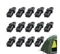 Tarp Clips - Heavy Duty Strong Fixed Clamp 15 Pieces, Secure Lock Grip Clips for Firmly Holding Tarps, Covers and Fabric Materials in Outdoor Use | Strong Wind Resistant Clamp Fasteners for Camping, T