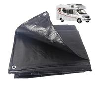 Tarpes de alta resistencia al agua, lona negra de 6x10 pies, lona de plástico con cuerda para la lluvia de emergencia al aire libre, techo, piscina, bote, lonas de servicio pesado impermeable