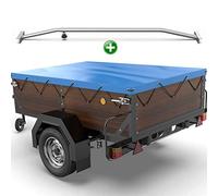 Tarpofix® Lona para Remolque Plana 150 x 115 x 7,5 cm + 1x Soporte de Cubierta (Ajustable 100-145 cm) - Lona Remolque de PVC - Cubierta para Varios remolques de Coches de 350kg & 500kg