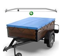 Tarpofix® Lona para Remolque Plana 160 x 110 x 7,5 cm + 1x Soporte de Cubierta (Ajustable 100-145 cm) - Lona Remolque de PVC - Cubierta para Varios remolques de Coches de 350kg & 500kg