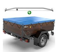 Tarpofix® Lona para Remolque Plana 160 x 120 x 7,5 cm + 1x Soporte de Cubierta (Ajustable 100-145 cm) - Lona Remolque de PVC - Cubierta para Varios remolques de Coches de 350kg & 500kg