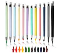 Tarqite 12 lápices de colores mágicos Swify, juego de lápices eternos con 12 gomas de borrar y punta de repuesto, lápices coloridos sin tinta reutilizables para estudiantes, adultos, escuela, oficina