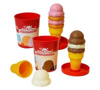 Tarrinas de Helado Frigo Casdon para Juego de simulación. Incluye tarrinas, Bolas y cucuruchos de Juguete. Ideal para cocinitas y Juego de Roles. Apto Desde 2 años