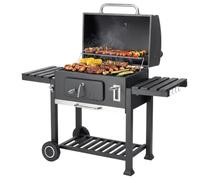 Tarrington House Barbacoa de Carbón Memphis XL, Termómetro, Mesitas Plegables, Ganchos para Accesorios, Sistema Smart-Grid, Ruedas