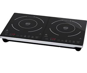 Tarrington House Placa de inducción doble DIC3440ABS, 3400 W, 60-240 ¡C, display LED, negro
