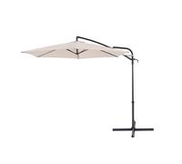 Tarrington House Sombrilla colgante HELENA, redonda 3 m, parasol para jardín, patio, balcón, apertura con manivela, protección UV, beige