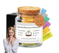 Tarro colorido para notas con palabras bíblicas - Tarro de notas reflexivo, inspiración cristiana hecha a mano, colección de humor para reflexión espiritual | Regalo devocional para los creyentes