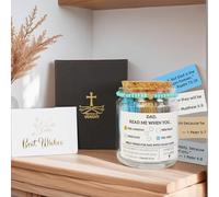 Tarro con versículo bíblico, regalo del día del padre, regalos de cumpleaños para papá, regalo de Navidad y día del padre, tarro de oración y esperanza, con una exquisita caja, tarjeta de felicitación
