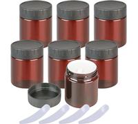 Tarro cosmético, Paquete de 12 Botes vacíos plástico marrón for cosméticos 100 ml