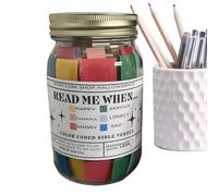 Tarro de afirmación | 67 códigos de colores Tarjetas bíblicas hechas a mano | Prácticas tarjetas de oración, inspiradores regalos de arte cristiano riendo sobre la vida, mejores deseos y buena mejora