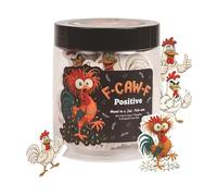 Tarro de afirmación - humorístico de escritorio con temática de pollo, colección de tarjetas de mensaje alentador, recuerdo que aumenta la confianza | Regalo de intercambio de