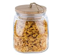 APS Woody jar - tarro de cristal con tapa de madera - junta de silicona - 2,5 litros