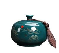 Tarro de almacenamiento de cocina Ceramic Tea Canister With Airtight Lid Kichen Storage Container For, Coffee, Nuts, Spice, Sugar Bote de té de cerámica(Green)