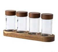 Tarro de almacenamiento de granos de café, madera de acacia con válvula de desgasificación hermético, té para botella de conservación de hojas (C)