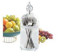 Tarro de almacenamiento de tenedor de frutas, contenedor de cubiertos - Organizador de encimera con tapa - para el hogar, cocina, comedor, reunión