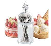 Tarro de almacenamiento de tenedor de frutas, contenedor de cubiertos | Organizador de encimera con tapa | Para cocina, boda, hogar, picnic, reunión, comedor