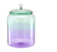 Tarro de almacenamiento de vidrio con sello hermético que mantiene secos los alimentos secos y transparentes para construcción de vidrio grueso, fácil de limpiar, colorido, 8,89 x 8,89 x 13,13 cm