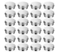 Tarro de aluminio de 36 piezas de 5 g a 100 g, latas redondas de metal vacías de aluminio con tornillo para crema de maquillaje (60 ml)