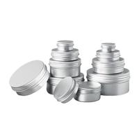 Tarro de aluminio de 36 piezas de 5 ml a 100 ml, cajas de aluminio cosmético con tapa de rosca para velas redondas (5 ml)