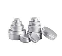 Tarro de aluminio de 36 piezas de caja de aluminio redonda vacía portátil latas de metal DIY crema plata caja de aluminio (50 g)