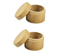 Tarro de bambú sellado para conservación de alimentos, diseño minimalista, 7 x 7 x 5,5 cm, 2 unidades