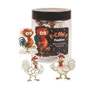 Tarro de bendiciones | Divertida decoración de escritorio de pollo con 60 tarjetas, tarjetas de cita, tarro de positividad, para hombres, mujeres, compañeros de trabajo, niños, niñas