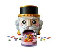 Tarro de caramelos de cascanueces - Contenedor decorativo de almacenamiento de aperitivos, soporte para chicles con estilo, bote de gomitas con abalorio, accesorio de escritorio para niños