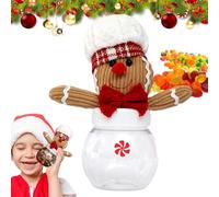 Tarro de caramelos navideños,Tarro de caramelos de hombre de jengibre - Tarro de galletas navideñas de hombre de jengibre,Botella decorativa de almacenamiento de nueces, tarro de galletas navideñas pa