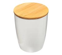 TARRO DE CERÁMICA + BAMBÚ COLOR BLANCO 1,5L|D. 13,5 x H. 17,5 cm